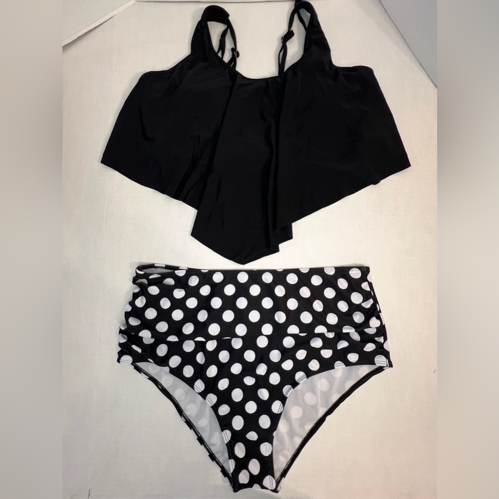 Women’s Black and White Polka Dot Swimsuit